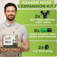 Thumbnail for  Includes 2 hose splitters with valve control, 8couplers, and 2 end plugs in one package.