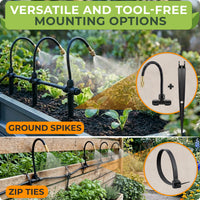 Thumbnail for 2 TOOL-FREE MOUNTING OPTIONS — GROUND SPIKES OR ZIP TIES FOR ANY GARDEN SETUP