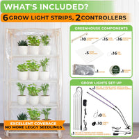 Thumbnail for Indoor Greenhouse with Grow Lights - 4 Tiers 27.2