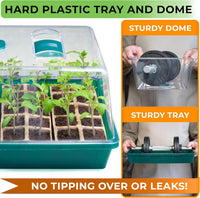 Thumbnail for Seed Starter Tray - Seed Starting Tray with Humidity Dome and 80 Peat Pots for Seedlings - Plant Germination Trays Plant Starter Kit and Base Mini Greenhouse Germination Kit | CARPATHEN