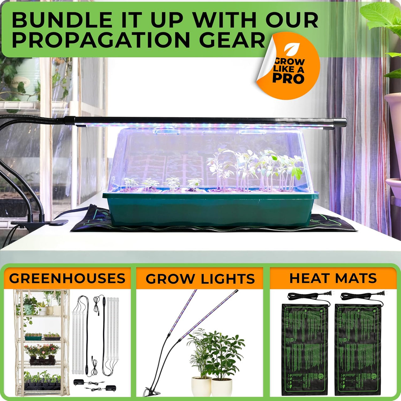 Seed Starter Tray - Seed Starting Tray with Humidity Dome and 80 Peat Pots for Seedlings - Plant Germination Trays Plant Starter Kit and Base Mini Greenhouse Germination Kit | CARPATHEN