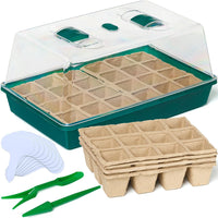 Thumbnail for Seed Starter Tray - Seed Starting Tray with Humidity Dome and 48 Peat Pots for Seedlings - Plant Germination Trays Plant Starter Kit and Base Mini Greenhouse Germination Kit | CARPATHEN