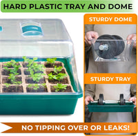 Thumbnail for Seed Starter Tray - Seed Starting Tray with Humidity Dome and 48 Peat Pots for Seedlings - Plant Germination Trays Plant Starter Kit and Base Mini Greenhouse Germination Kit | CARPATHEN