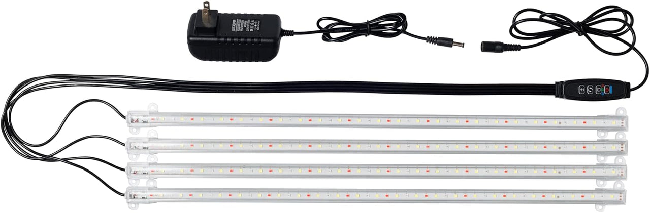 Four-Strip LED Grow Light - 20” Full Spectrum, High PPFD, Even Light Distribution for Indoor Plants, Seedlings & Multi-Shelf Growing | Carpathen